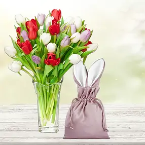 Easter set eggs in bunny bag (pink) | wholesaler gems, healing stones & jewelry