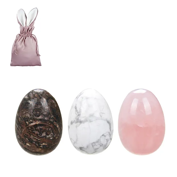 Easter set eggs in bunny bag (pink) | wholesaler gems, healing stones & jewelry
