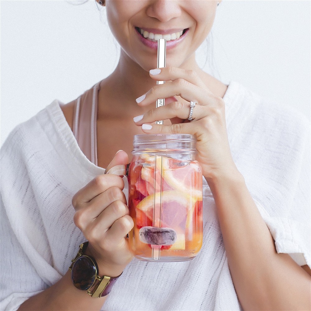 VitaJuwel Crystal Straw Cuarzo turmalina (Vidrio con piedra preciosa) | Marco Schreier
