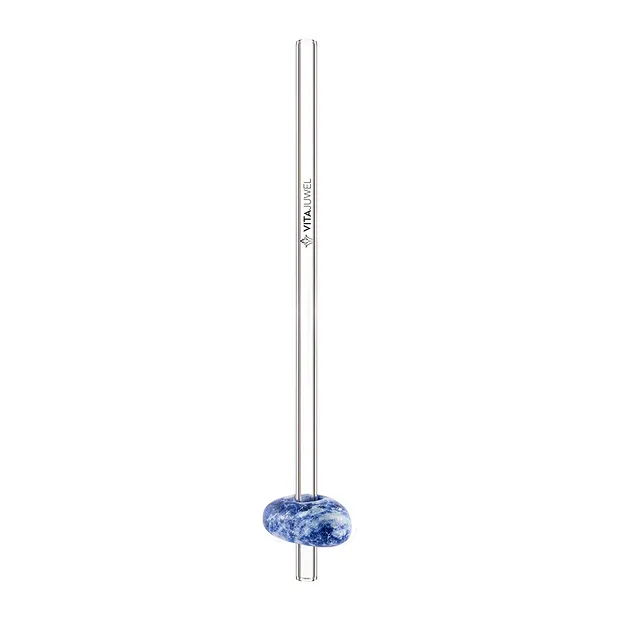 VitaJuwel Crystal Straw Sodalith (Glas-Trinkhalm mit Edelstein) | Marco Schreier