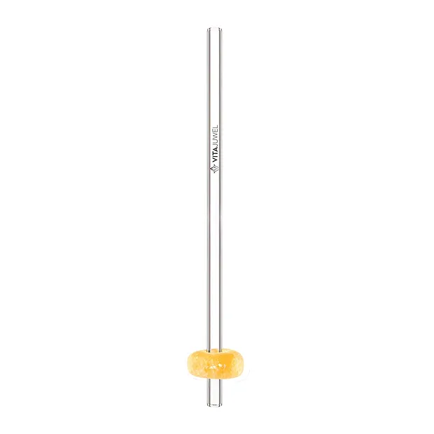 VitaJuwel Crystal Straw Orangencalcit (Glas-Trinkhalm mit Edelstein) | Marco Schreier