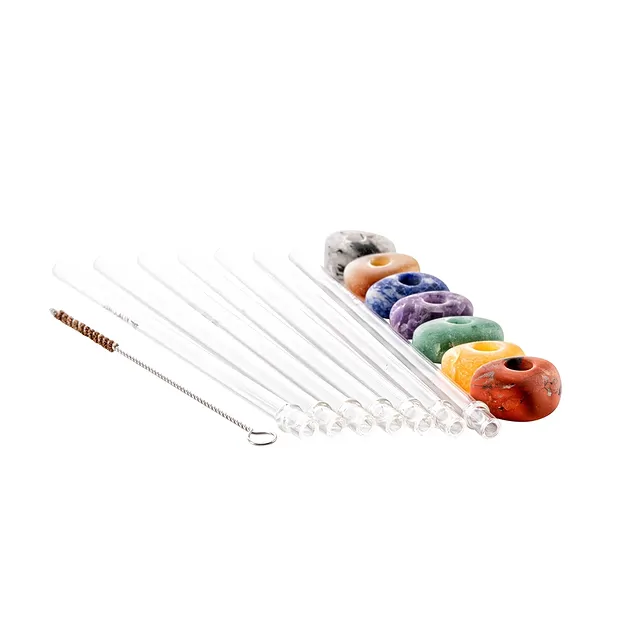 VitaJuwel Crystal Straw-Set (Glas-Trinkhalm mit Edelstein) | Marco Schreier