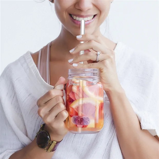 VitaJuwel Crystal Straw Set (Glass drinking straw with gemstone) | Marco Schreier