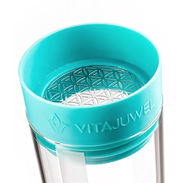 VitaJuwel Wasserkaraffe "Sana" Ocean Blue mit Modul "Flow" | Marco Schreier