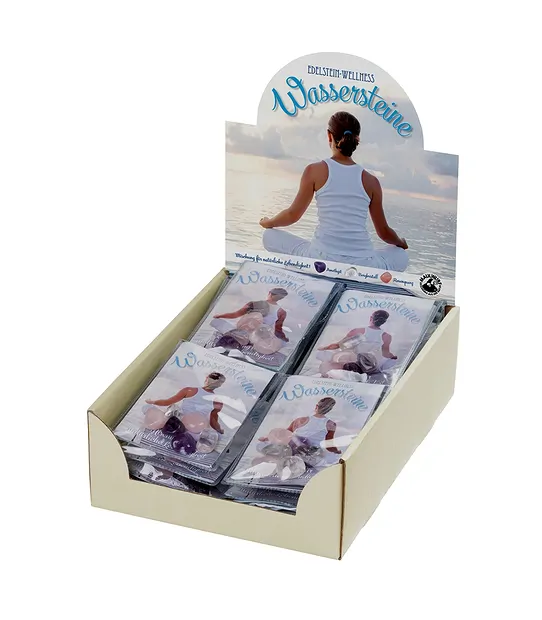 Cardboard display "Water stones" (24 cases) | wholesaler gems & healing stones