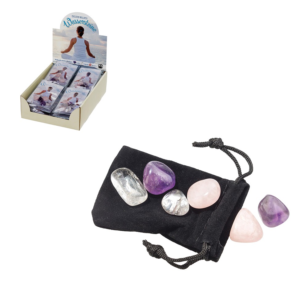 Kartondisplay "Wasser-Steine" (24 Etuis) | GH Edelsteine, Heilsteine & Schmuck