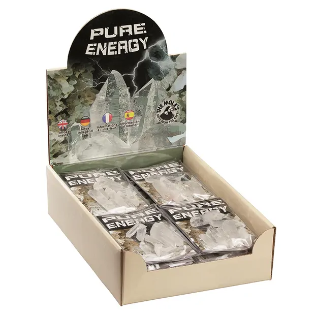 Pure Energy" cardboard display (24 cases) | wholesaler gems & healing stones