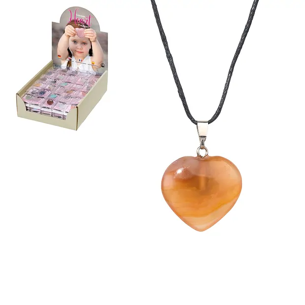 Cardboard display "Pendant hearts" (90 boxes) | wholesaler gems & healing stones