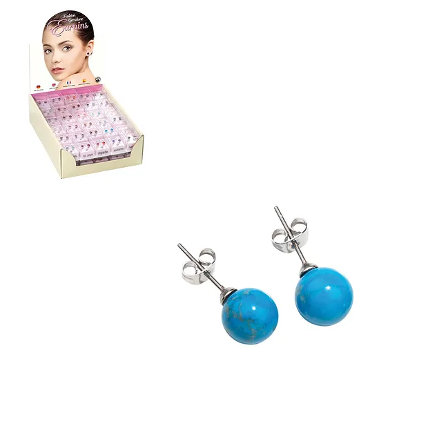 Kartondisplay "Ohrstecker 6mm" (60 Dosen) | GH Edelsteine, Heilsteine & Schmuck