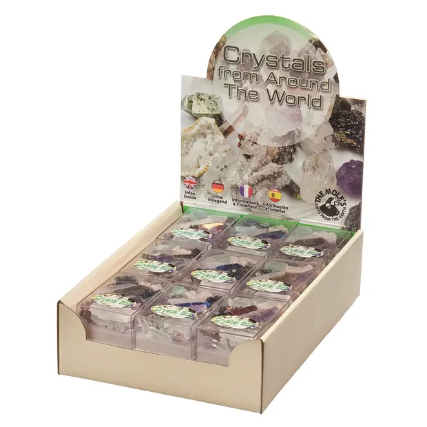 Cardboard display "Crystals and raw minerals" (18 boxes) | Marco Schreier