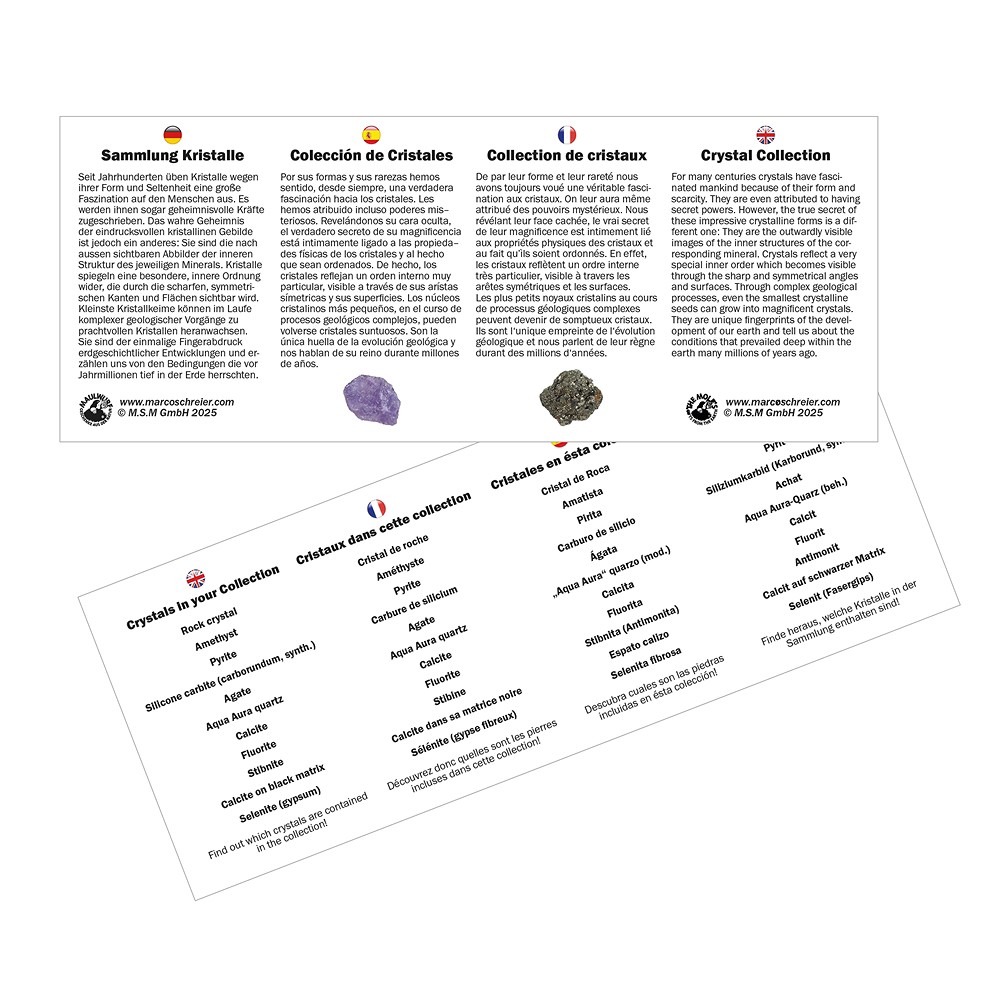 Kartondisplay "Kristalle und Rohmineralien" (18 Dosen) | Marco Schreier