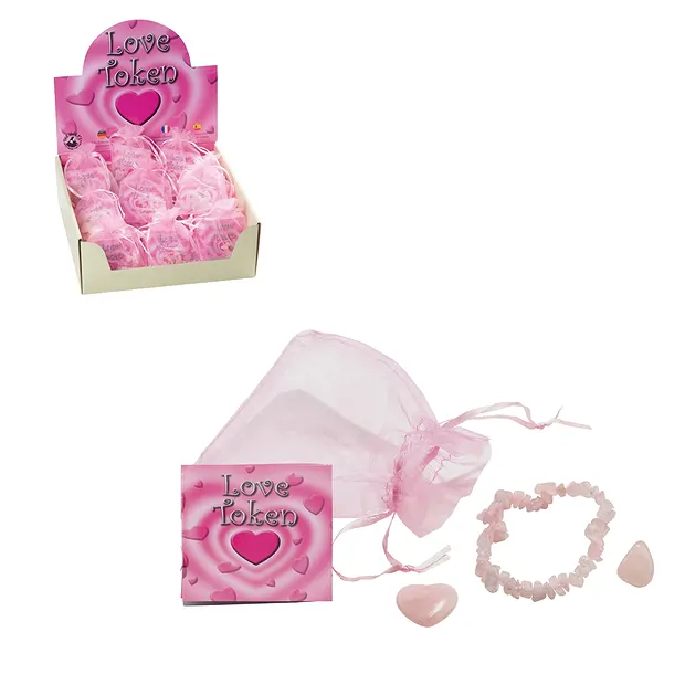 Cardboard display "Love Token" (36 bags) | wholesaler gems & healing stones