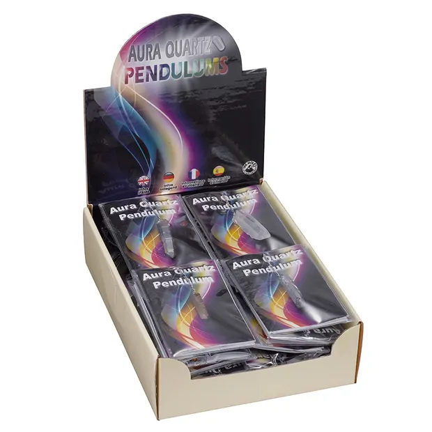 Kartondisplay "Pendel" Auraquarz (24 Etuis) | Edelsteine, Heilsteine & Schmuck