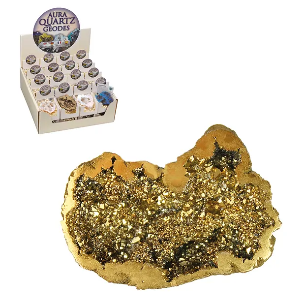 Cardboard display "Aura Geodes" (32 boxes) | wholesaler gems & healing stones