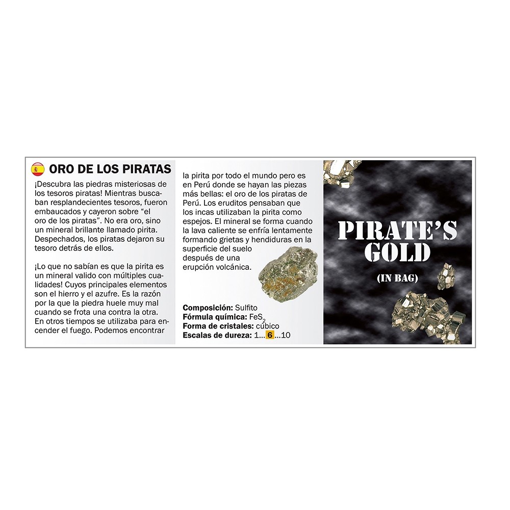 Pr&#xE9;sentoir en carton &quot;Or des pirates&quot; avec 36 sachets de Pyrites | Marco Schreier
