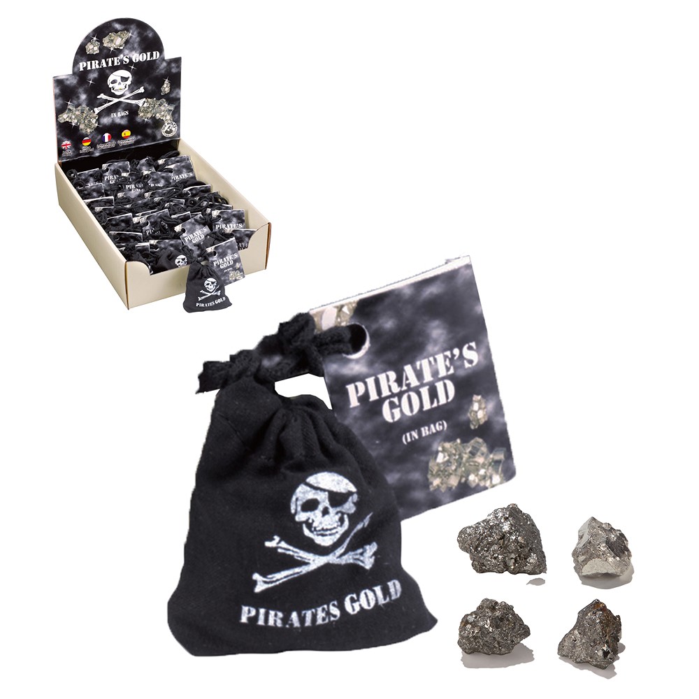 Pr&#xE9;sentoir en carton &quot;Or des pirates&quot; avec 36 sachets de Pyrites | Marco Schreier