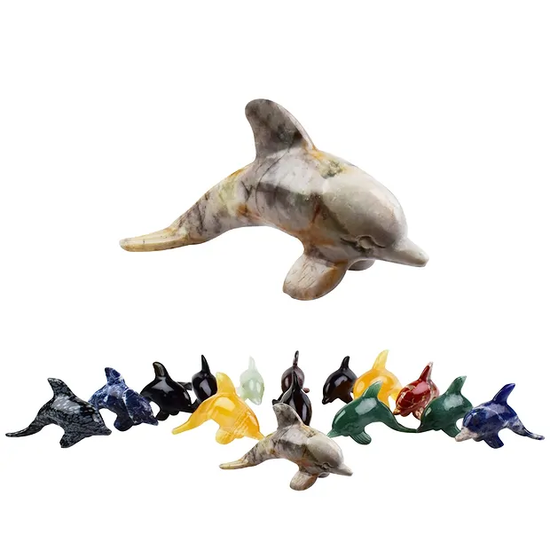 Engraving dolphins, mixed stone types, 5.5cm (15 pcs./ PU) | Marco Schreier