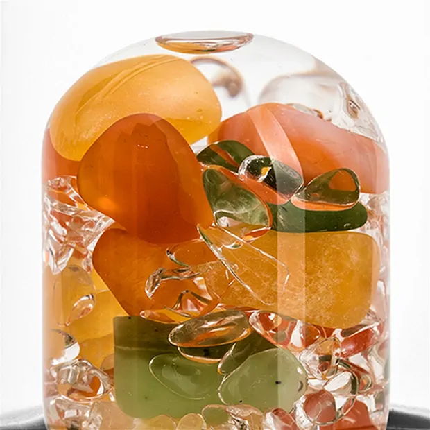 VitaJuwel ViA CALOR "Felicidad" (jade nefrita, cornalina, calcita naranja, Cristal de roca) | Marco Schreier