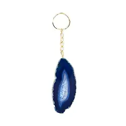 1000100632 Key Chain Agate disk (blue dyed), galvanic setting | Marco Schreier