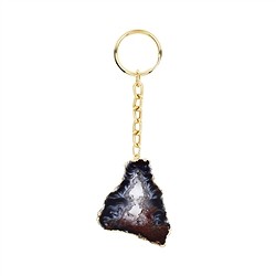 1000100633 Schlüsselanhänger Achat Geodenscheibe (natur), galvanische Fassung | Marco Schreier