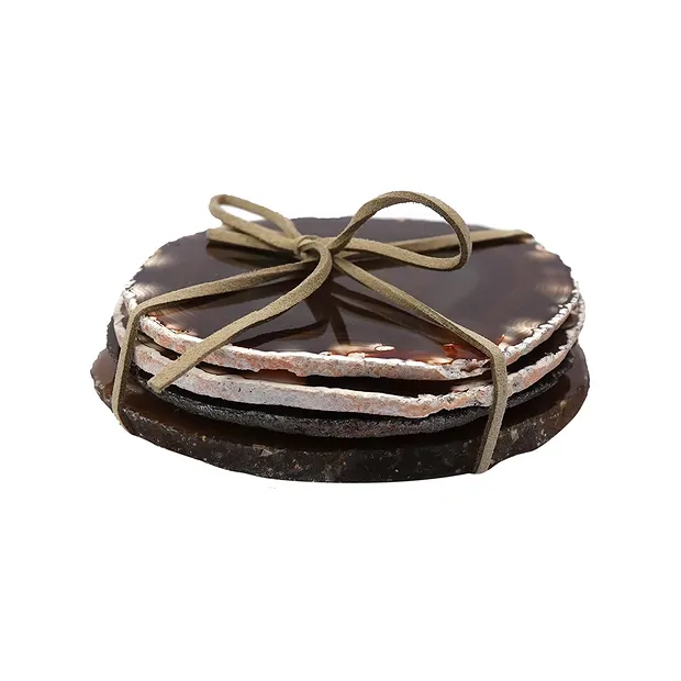 Agate coasters natural, (4 pcs./set) | wholesaler gems, healing stones & jewelry