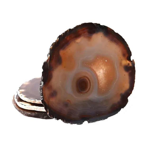 Agate coasters natural, (4 pcs./set) | wholesaler gems, healing stones & jewelry