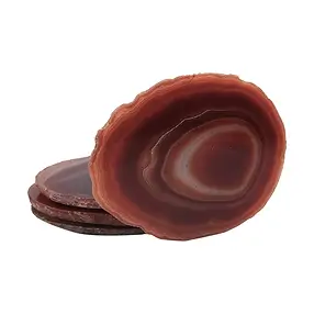 Sottobicchieri in agata rossa, (4 pz./set) | grossista gemme e pietre curative