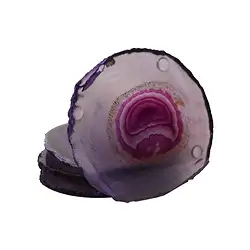 1000103516 Agate coasters violet, (4 pcs./set) | wholesaler gems, healing stones & jewelry