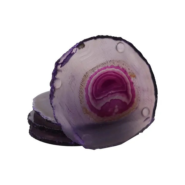 Achat-Untersetzer violett, (4 St./Set) | Edelsteine, Heilsteine & Schmuck-Handel