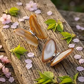 Gravure « Papillon », Agate (naturelle), 10 × 7 cm | Marco Schreier
