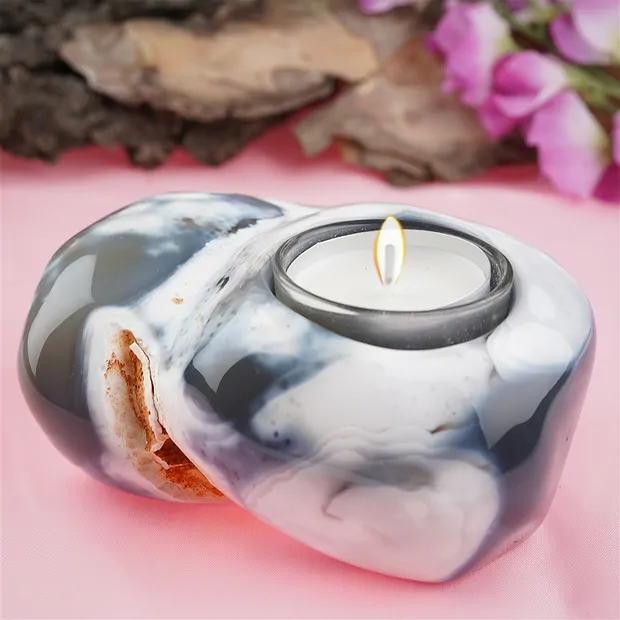Agata tealight (agata orca) lucidata, 12 cm | grossista gemme e pietre curative