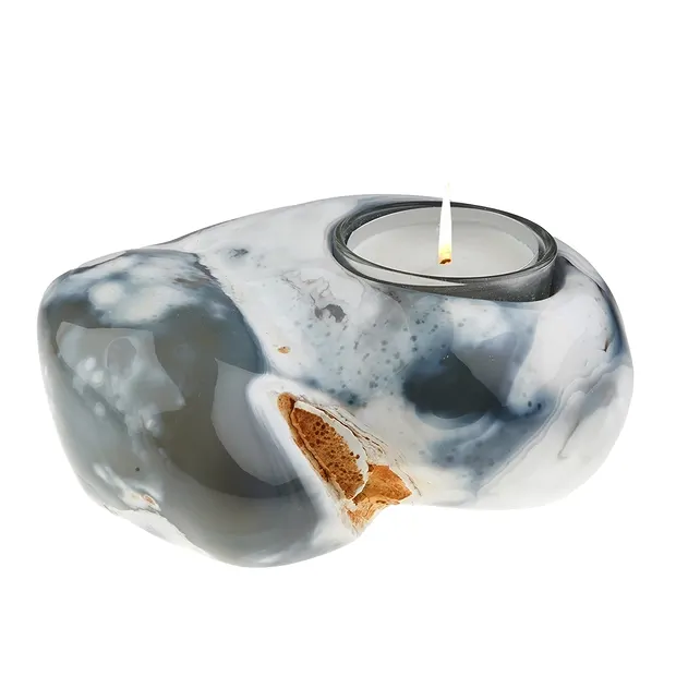 Agata tealight (agata orca) lucidata, 12 cm | grossista gemme e pietre curative