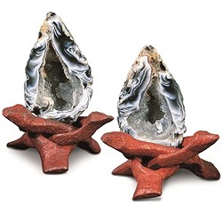 1000106002 Coppia di geodi portafortuna con supporto cobra, 5cm | Marco Schreier