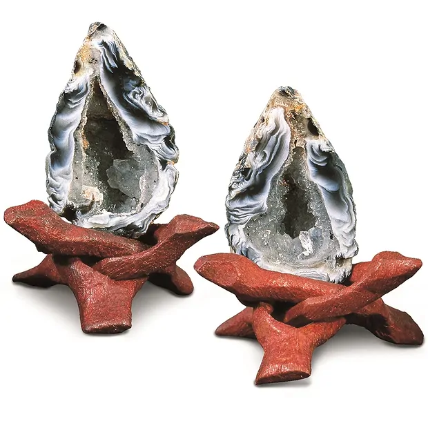 Glücksgeoden-Paar mit Cobra-Ständer, 5cm | GH Edelsteine, Heilsteine & Schmuck