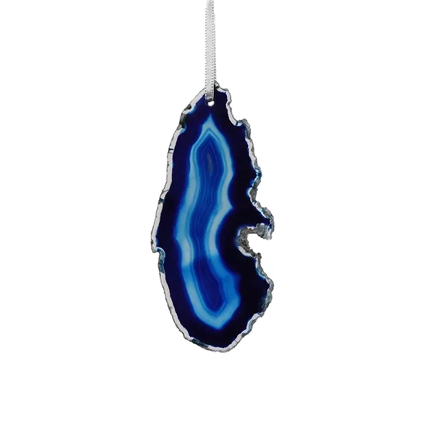Achatscheibe mit Band, blau | Mineralien-Handel Edelsteine, Heilsteine & Schmuck
