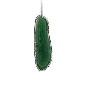Disco de ágata con banda, verde | piedras preciosas, piedras curativas y joyería