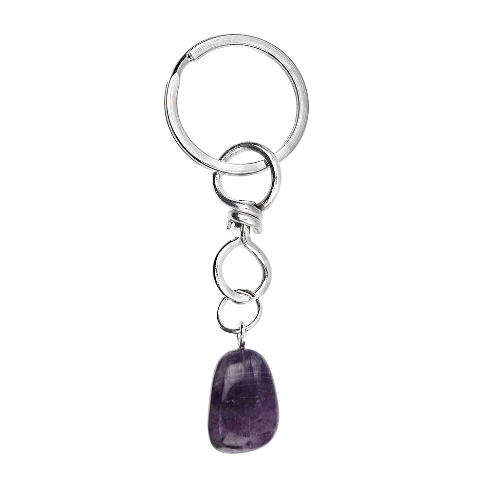 Schlüsselanhänger Trommelstein Amethyst | GH Edelsteine, Heilsteine & Schmuck