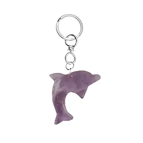 Schlüsselanhänger Delfin Amethyst | Großhändler Edelsteine, Heilsteine & Schmuck