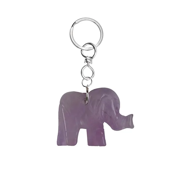 Schlüsselanhänger Elefant Amethyst | Großhandel Edelsteine, Heilsteine & Schmuck