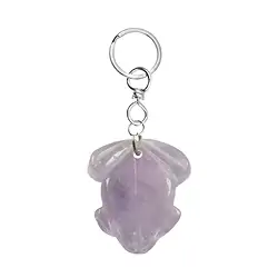 1001200624 Key Chain Frog Amethyst | wholesaler - gems, precious & healing stones, jewelry