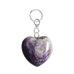1001200625 Key Chain Heart Amethyst | wholesaler - gems, precious & healing stones, jewelry