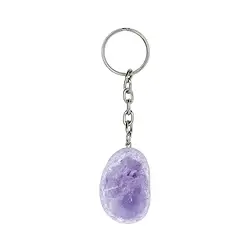 1001200630 Key Chain Amethyst window pebble | wholesaler gems, healing stones & jewelry