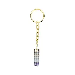 1001200635 Key Chain Amethyst cylinder, galvanic setting | wholesaler gems & healing stones