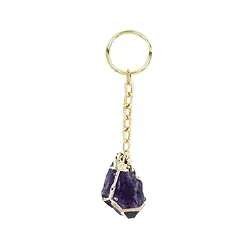 1001200638 Key Chain Amethyst crystal, galvanic setting | wholesaler gems & healing stones