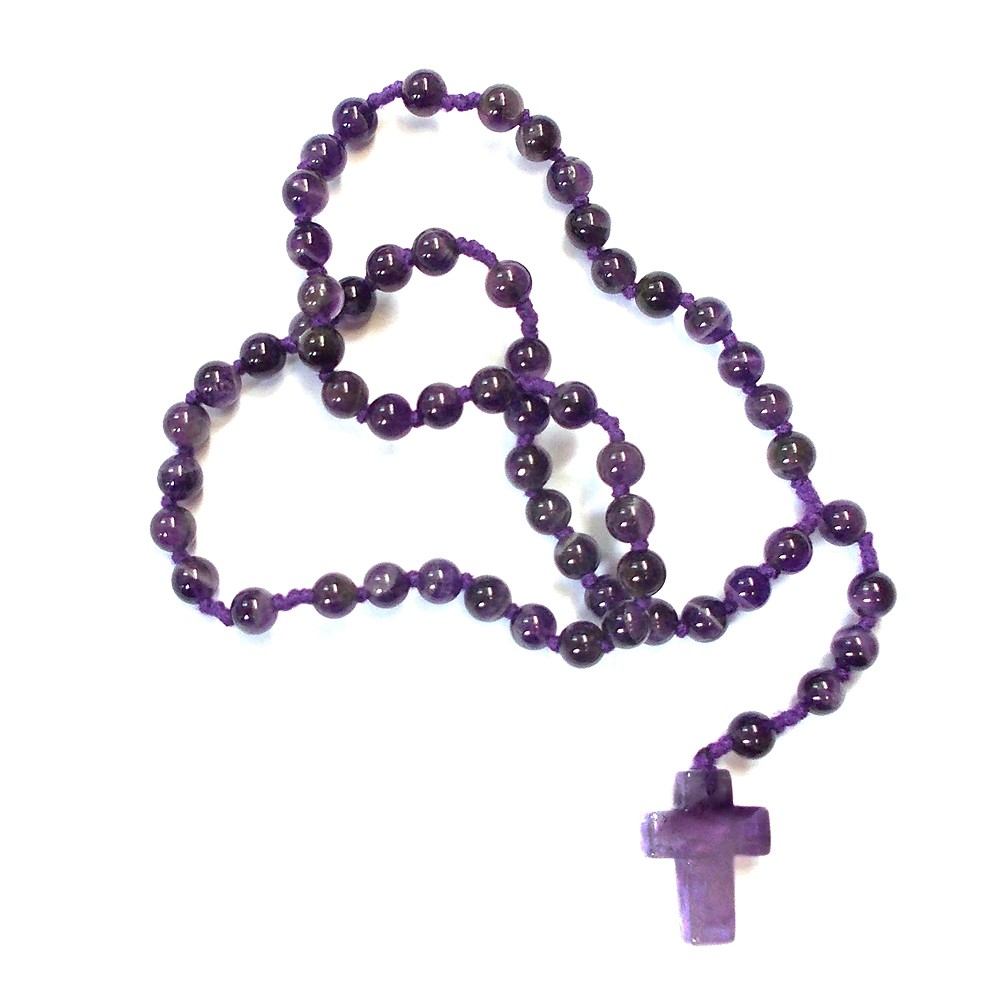 Rosenkranz Amethyst in Pouch mit Beileger | GH Edelsteine, Heilsteine & Schmuck
