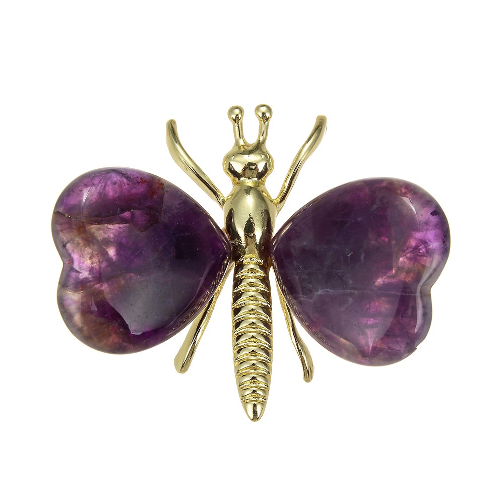 Engraving butterfly, amethyst, 5.5 x 4.3 cm | wholesaler gems & healing stones