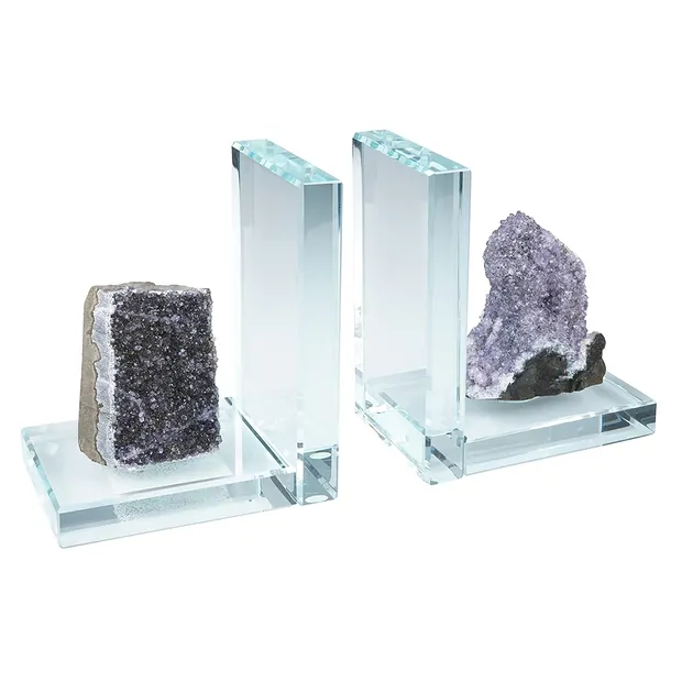Fermalibri Ametista a gradini, 14 x 12 cm | grossista gemme e pietre curative