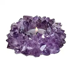 1001205005 Amethyst "Sun" tea light | wholesaler - gems, precious & healing stones, jewelry