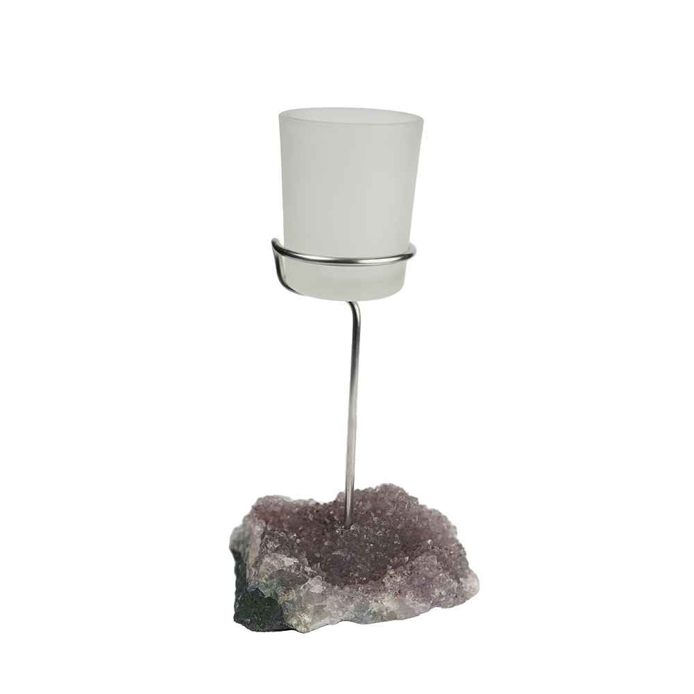 Tealight ametista con supporto in Glauconite e metallo | Marco Schreier