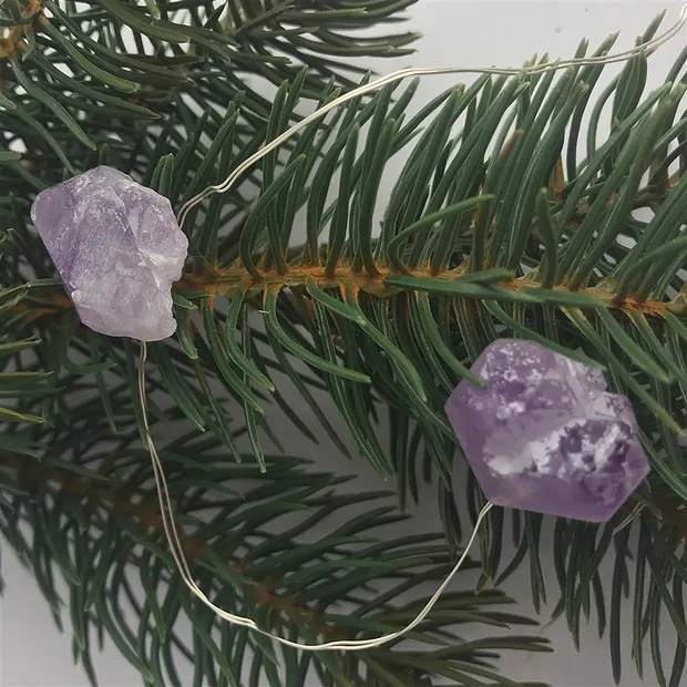 Kristall-Lichterkette Amethyst | Großhändler Edelsteine, Heilsteine & Schmuck